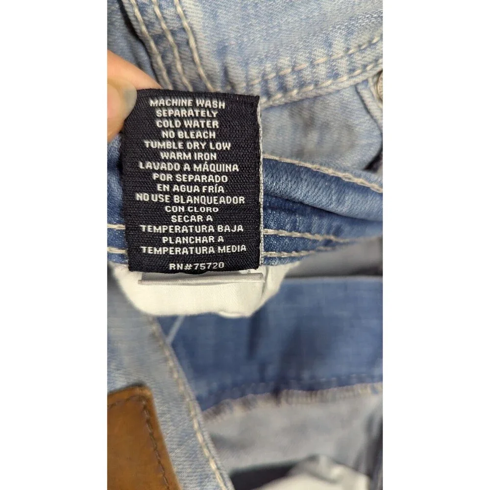 BKE Men Jeans 36x29 Tyler Straight Whiskering Light Wash Cotton Zip‎ Fly